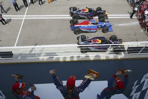Het podium van race 2